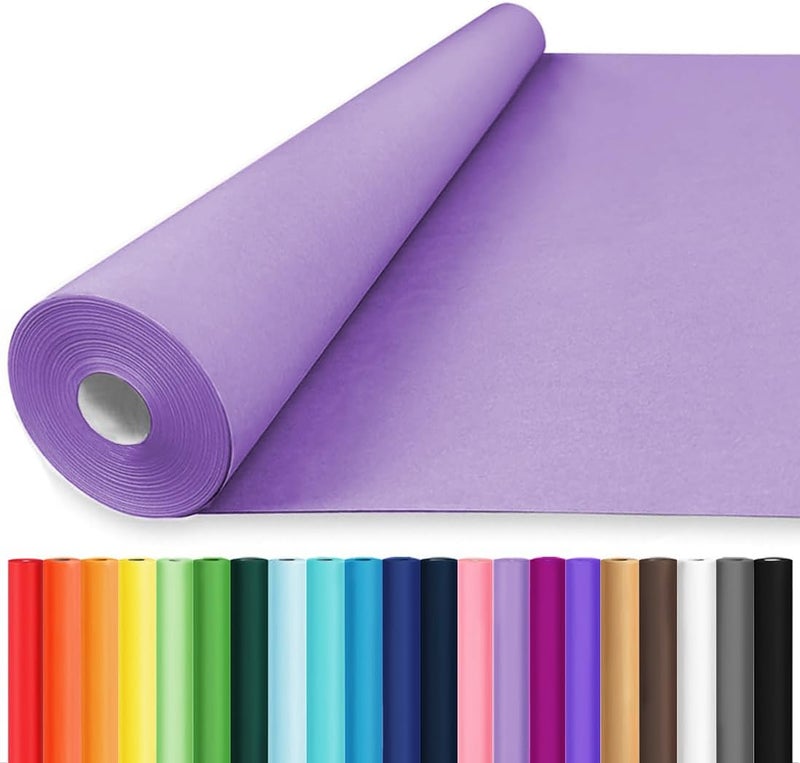 Vanhench 48"x1500"(125') Light Purple Wrapping Paper, Birthday Wrapping Paper, Solid Color Art Kraft Craft Paper for Gift Wrapping, Birthday, Bouquet Flower Crafts Packing Poster Bulletin Board Paper - Image 1